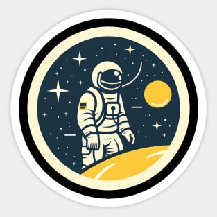 Minimal Astronaut, Science, Space Sticker
